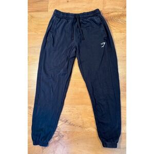 Gymshark Mens Crest‎ Joggers Black Medium Slim Fit Cuffed Sweatpants